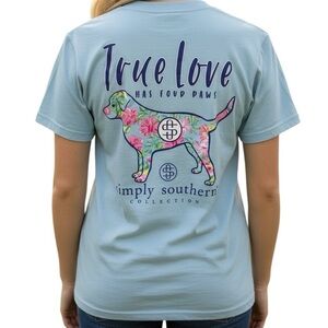 Simply Southern Blue Graphic T-Shirt Short Sleeve Size Small